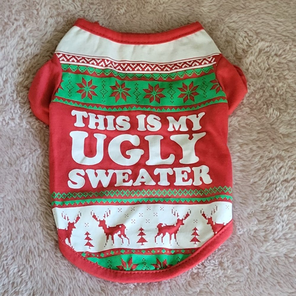 ❣️HP❣️Pet holiday "ugly" sweater T-shirt. Sz: XS
